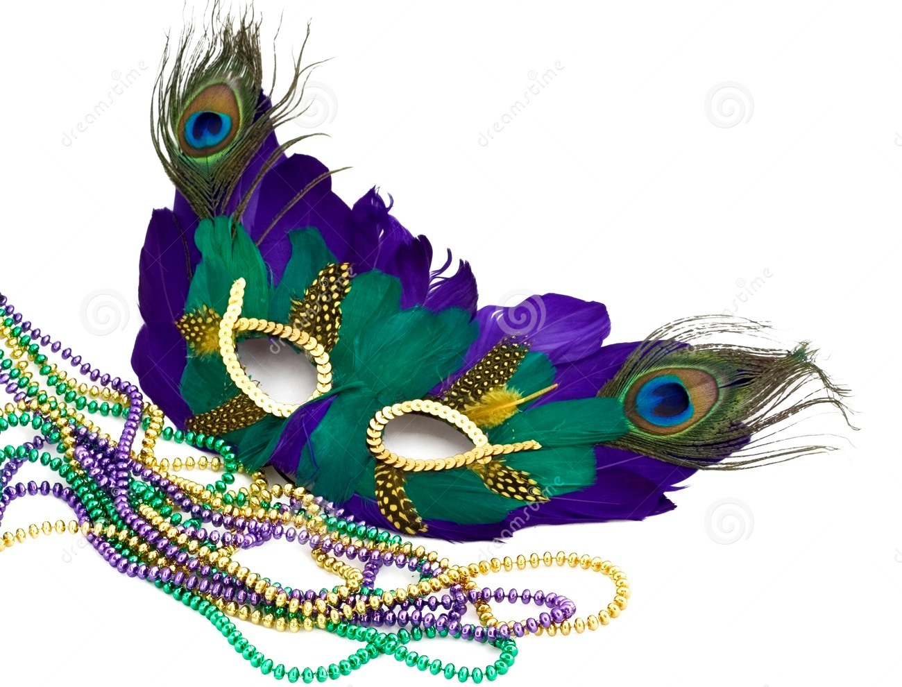 mardi gras mask with beads